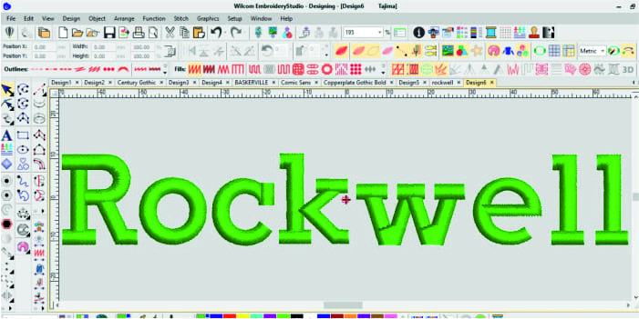 Rockwell Embroidery Font